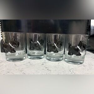 Vintage 1970’s Scottie Dog Whiskey Glasses set of 4